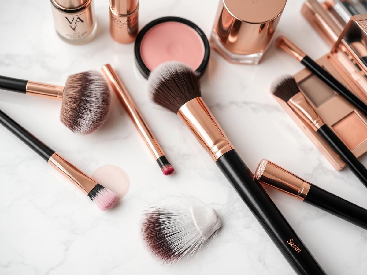 Produtos e pincéis profissionais utilizados