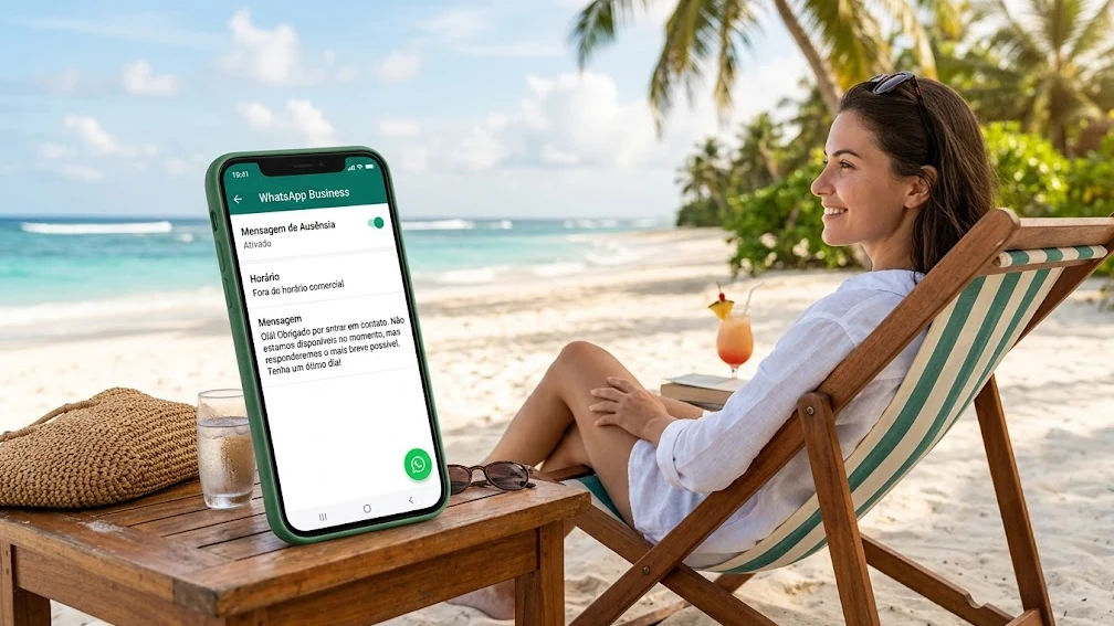 Mensagem de ausência configurada no WhatsApp Business