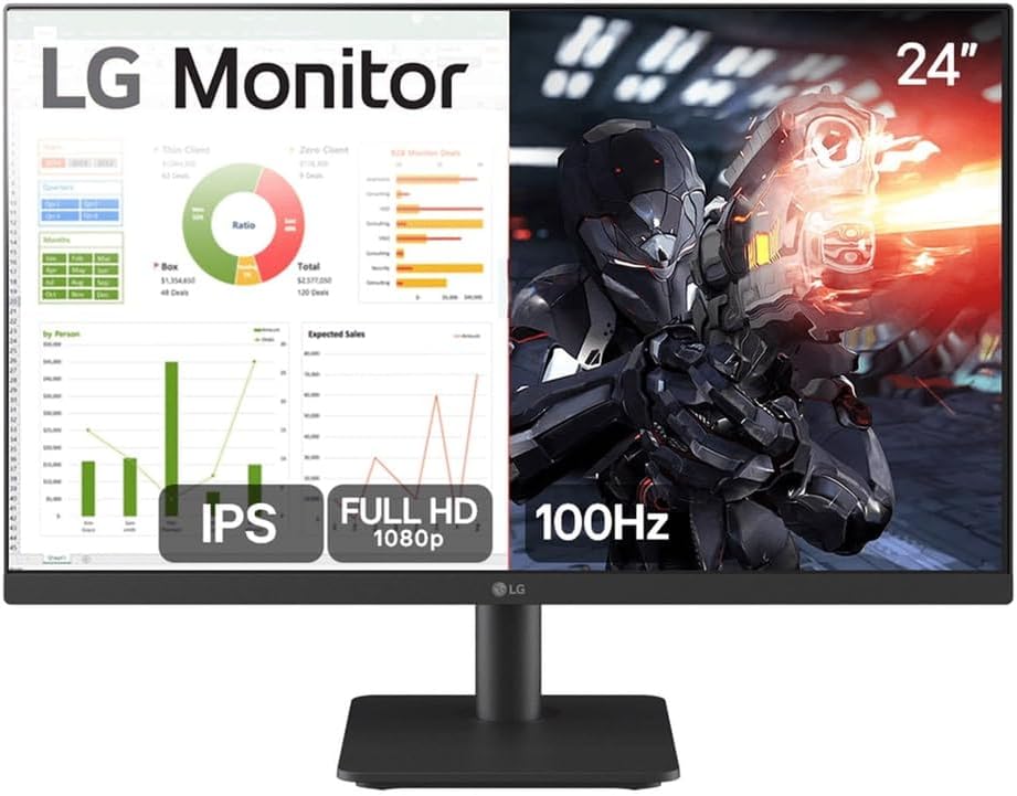 Monitor Gamer LG 24MS500-B de 24 polegadas com painel IPS Full HD