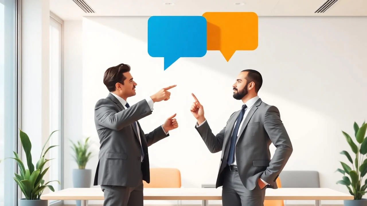 Profissionais estudando siglas corporativas como CEO, KPI, CRM, ROI e PDCA