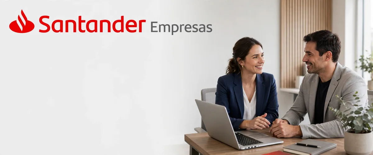 Página comercial da Conta PJ Santander publicada na Rede Negócio